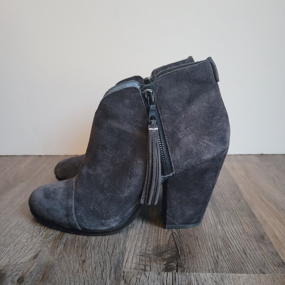 Rag & Bone‎ Margot ankle boots US size 8 EU 38 gray suede dual zip with tassels - Picture 5 of 12